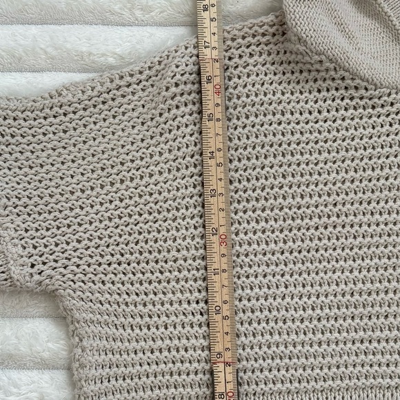LUCKY BRAND Textured Hoodie in Straw Heat Knit Beige Small - Picture 9 of 10